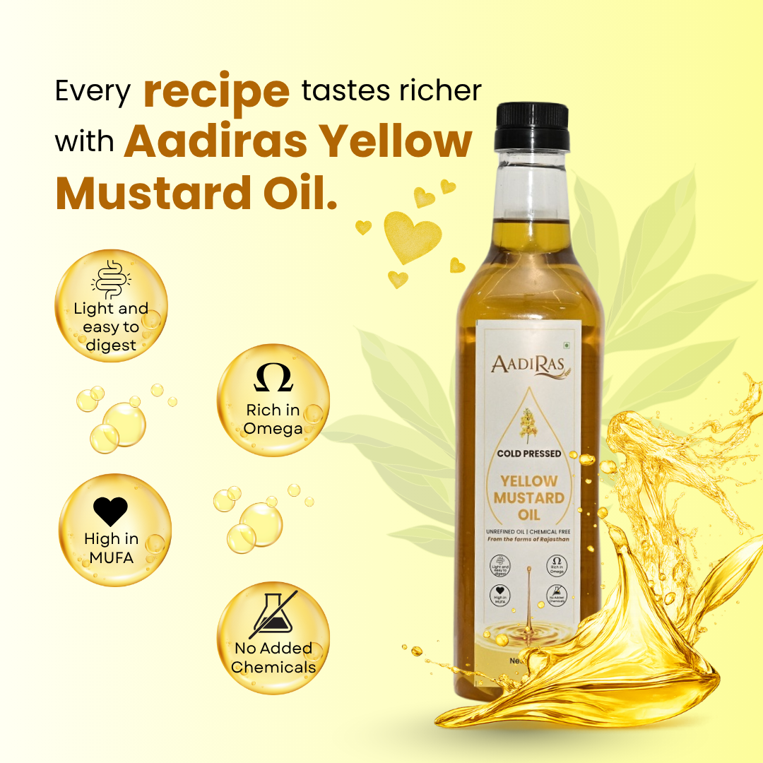 Yellow Mustard Oil- Cold Pressed (1 Litre)