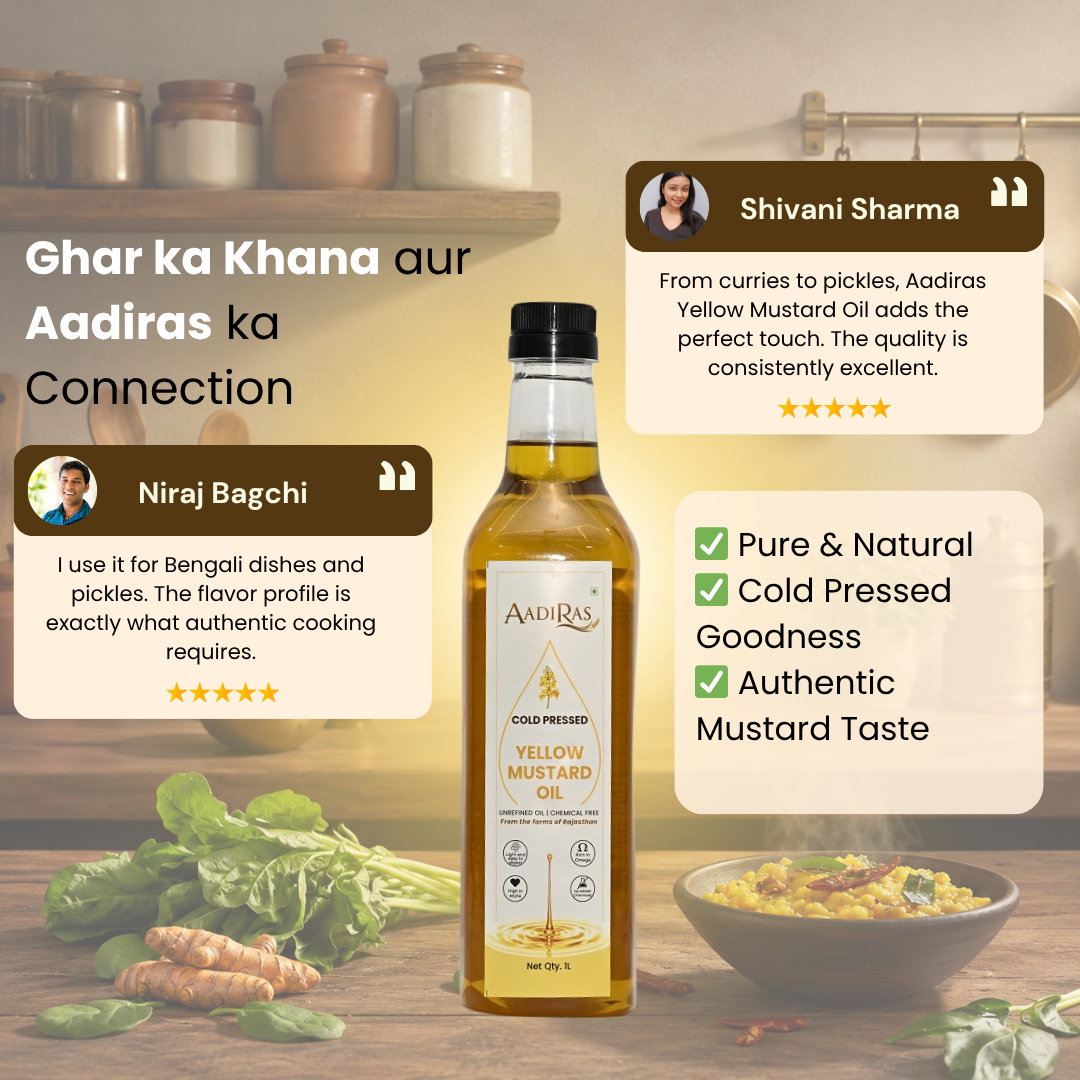 Yellow Mustard Oil- Cold Pressed (1 Litre)