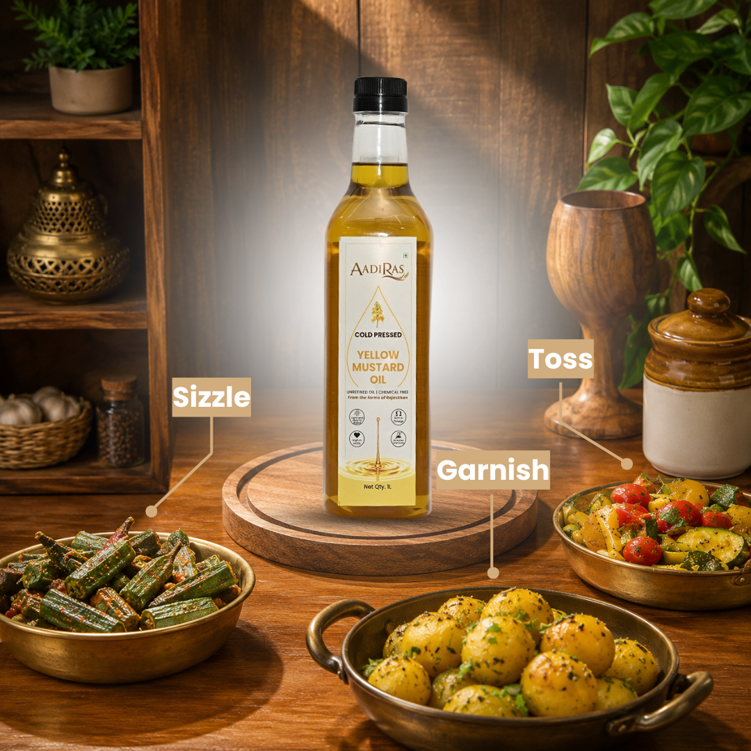 Yellow Mustard Oil- Cold Pressed (1 Litre)