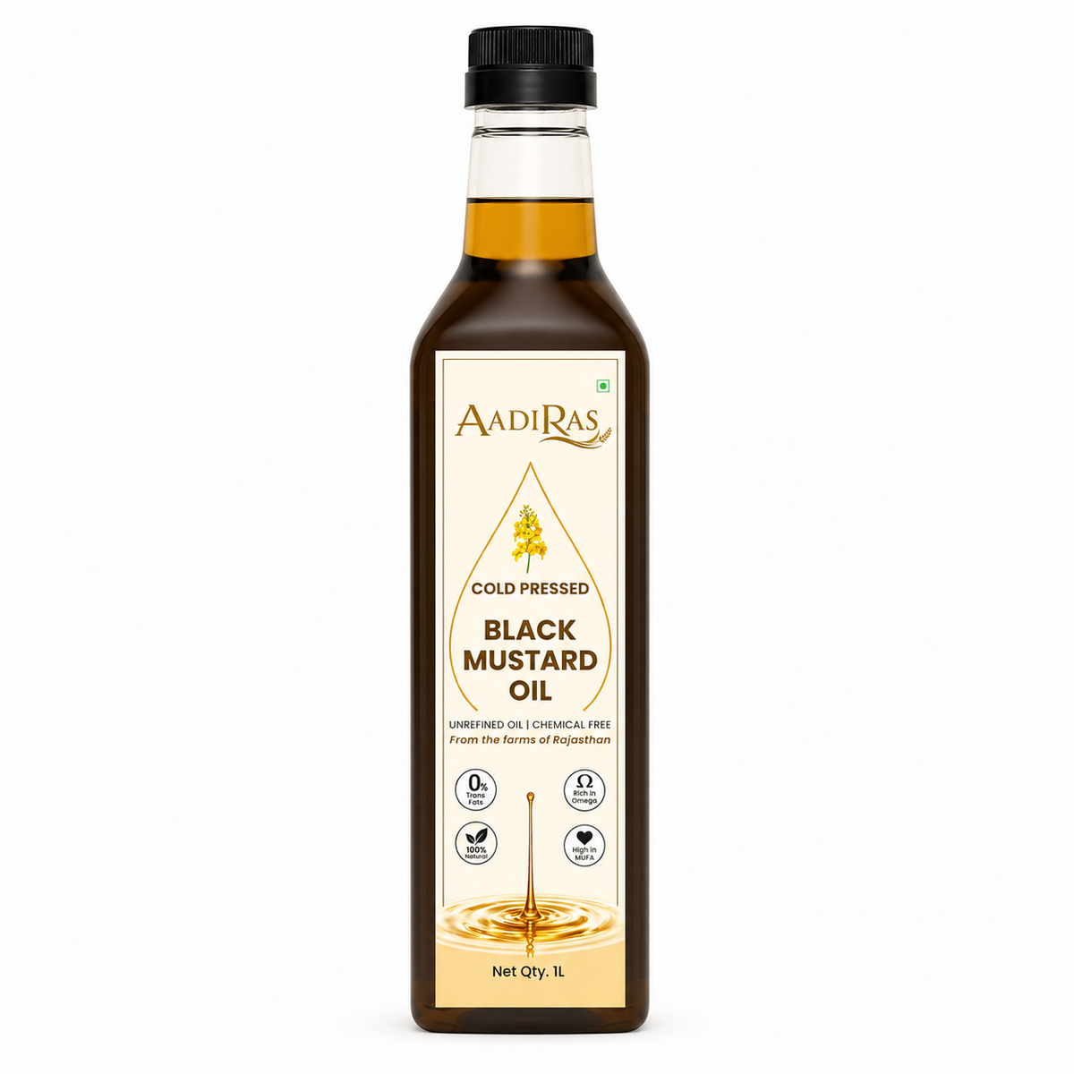 Black Mustard Oil- Cold Pressed (1 Litre)
