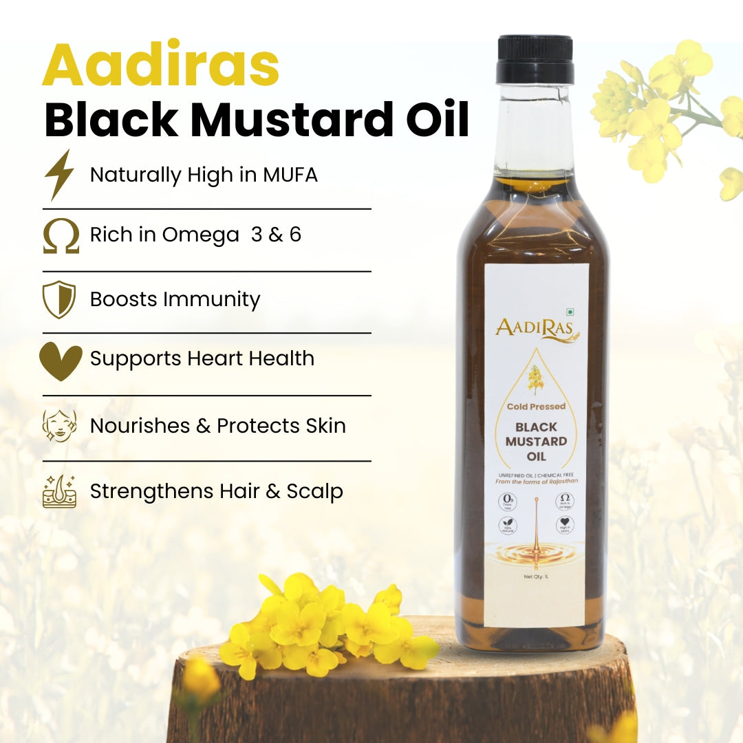 Black Mustard Oil- Cold Pressed (1 Litre)