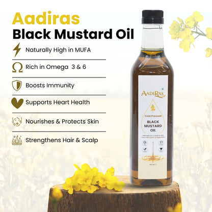 Black Mustard Oil- Cold Pressed (1 Litre)